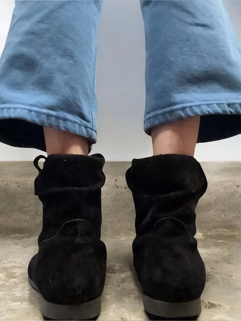 Birkenstock Sarnia Black Waxed Suede Slouchy Ankle Boots Side Zip 10